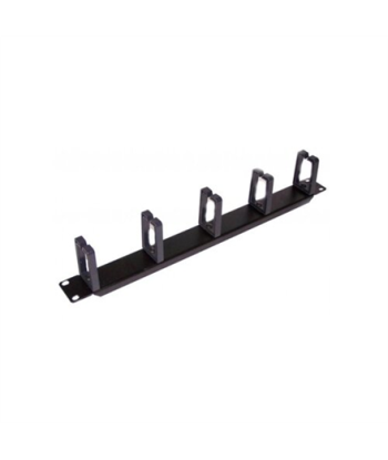 SOMI Networks, 19“ Cable Management Bar with 5pcs Plastc Rings, CMB-03, Black, Ring Diameter 45x70mm