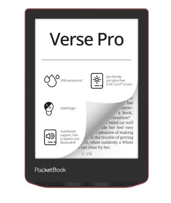 POCKETBOOK Verse Pro 6" 1072x1448 1xUSB-C Wireless LAN Bluetooth Red PB634-3-WW