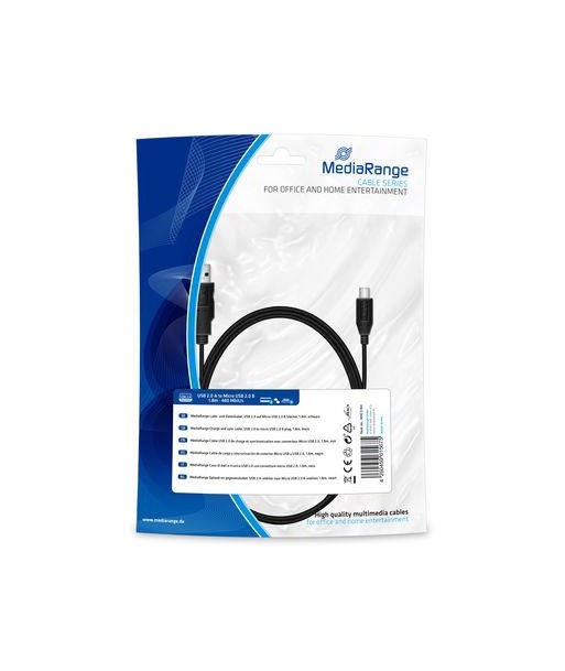 CABLE USB2.0 TO MICRO-USB 1.8M/MRCS184 MEDIARANGE