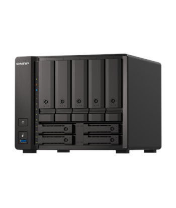 QNAP, 9-Bay QuTS hero NAS, TS-H973AX-8G, Up to 9 HDD/SSD Hot-Swap, AMD Ryzen, Ryzen V1500B Quad-Core, Processor frequency 2.2