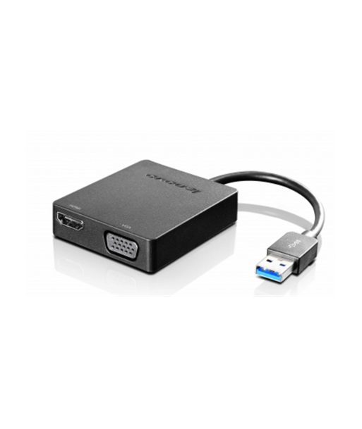 Lenovo Universal USB 3.0 to VGA/HDMI Black, Adapter Lenovo Universal USB 3.0 to VGA/HDMI Black, Adapter