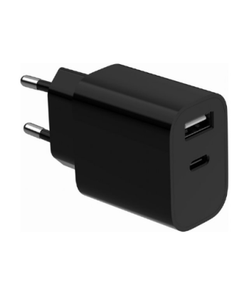 Gembird 2-port universal USB charger (A+C), 2.4 A | TA-UC-2AC12-01-BK