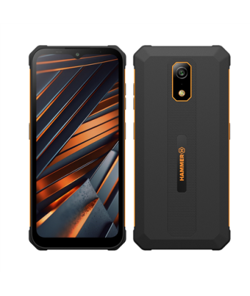 Hammer Iron, Va, Orange-black, 6.56", IPS, 720 x 1612 pixels, Mediatek, G36, Internal RAM 4 GB, 64 GB, microSD, Dual SIM, Nano