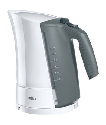 Braun, WK 300, Standard kettle, 2200 W, 1.7 L, Plastic, 360° rotational base, White