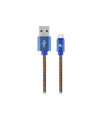 Cablexpert CC-USB2J-AMCM-1M-BL Premium jeans (denim) Type-C USB cable with metal connectors, 1 m, blue | Cablexpert