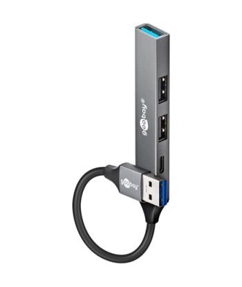 Goobay Slim 4-Port USB Hub, USB-A to USB-C/USB-A, 5 Gbit/s | 74458