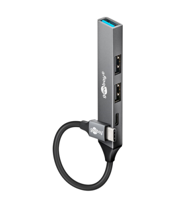 Goobay Slim 4-Port USB Hub, USB-C to USB-C/USB-A, 5 Gbit/s | 74459