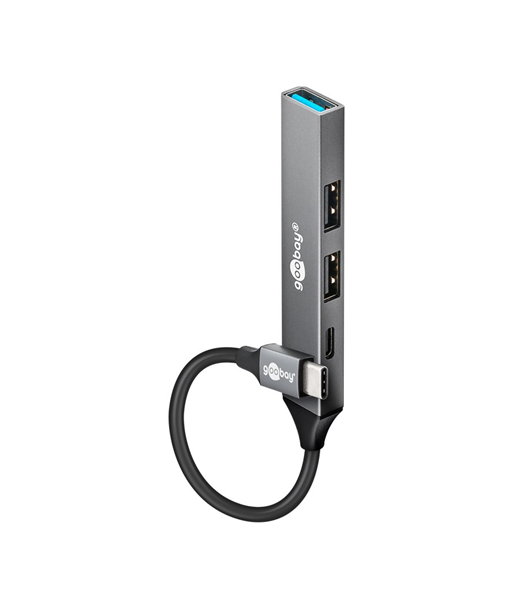 Goobay Slim 4-Port USB Hub, USB-C to USB-C/USB-A, 5 Gbit/s | 74459