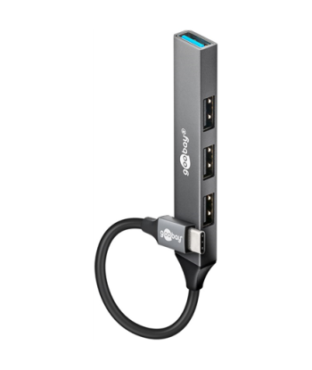 Goobay Slim 4-Port USB Hub, USB-C to USB-A, 5 Gbit/s | 74457
