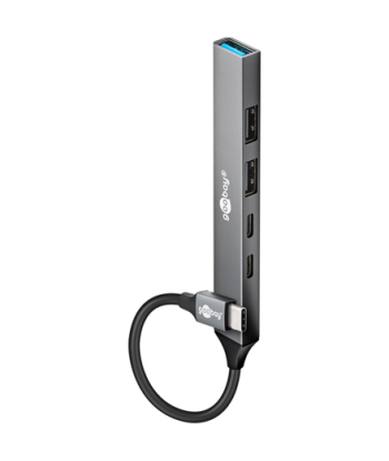 Goobay Slim 5-Port USB Hub, USB-C to USB-C/USB-A, 5 Gbit/s | 74460