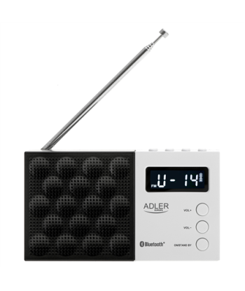 Adler, Digital Radio - PLL AM/FM, AD 1908, Alarm function, White/Black