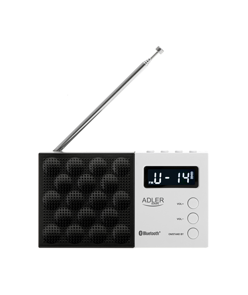 Adler, Digital Radio - PLL AM/FM, AD 1908, Alarm function, White/Black