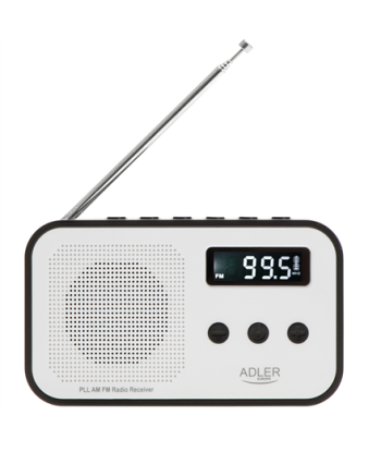 Adler, Digital radio PLL AM/FM, AD 1907, Alarm function, White/Black
