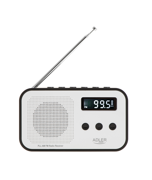 Adler, Digital radio PLL AM/FM, AD 1907, Alarm function, White/Black