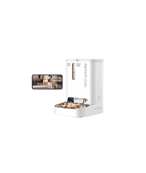 PETKIT, Feeder with Camera, P591 YumShare Dual-hopper, Capacity 2+3 L, White