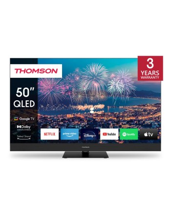TV THOMSON 50" 4K/Smart QLED 3840x2160 Wireless LAN Bluetooth Google TV Black 50QG6C14