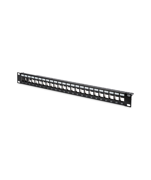 Digitus, Modular Patch Panel, DN-91411, Black, Layout Keystone Entry: Straight, Area of application: 483 mm (19") cabinet