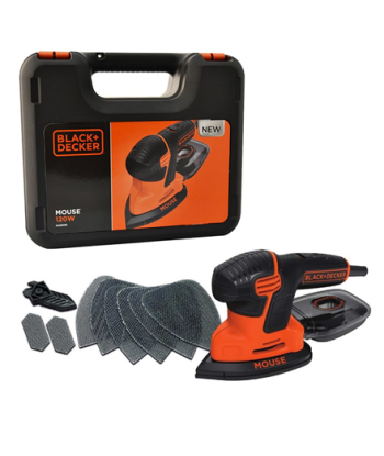 Black&Decker KA2500K-QS 120W Mouse Sander 6 Mesh Shts Kit Box