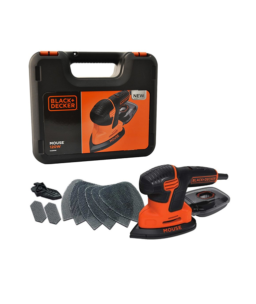 Black&Decker KA2500K-QS 120W Mouse Sander 6 Mesh Shts Kit Box