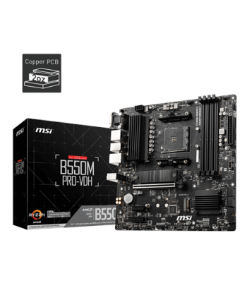 MSI, B550M PRO-VDH, Processor family AMD, Processor socket AM4, DDR4, Memory slots 4, Number of SATA connectors 4, Chipset AMD