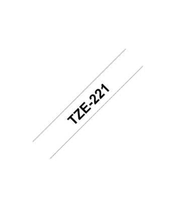 Brother TZe-221 Laminated Tape Black on White, TZe, 8 m, 9 mm