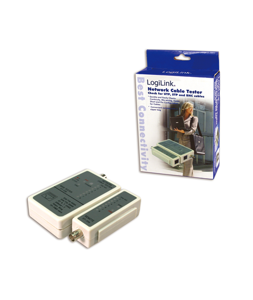 LogiLink Тестер кабелей для RJ45 и BNC с удаленным блоком LogiLink Тестер кабелей для RJ45 и BNC с удаленным блоком