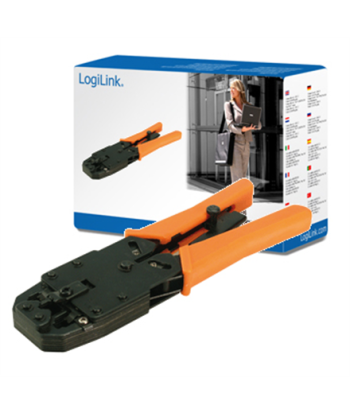 LogiLink Universal Crimping Tool with Cutter & Stripper - Durable Metal Construction