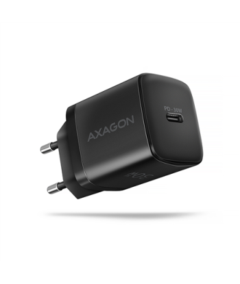 AXAGON ACU-PD30 Sil Wall charger 30W, 1x port USB-C, PD3.0/PPS/QC4+/SFC/AFC/Apple, black