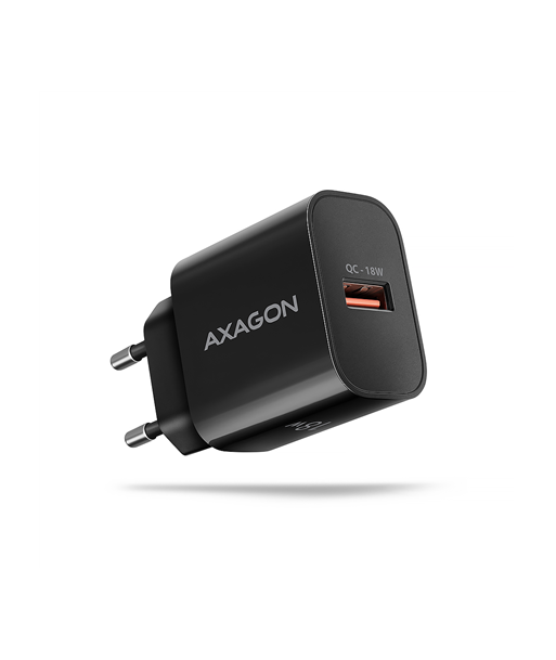 AXAGON ACU-QC18 Wall charger 18W, 1x port USB-A, QC3.0/AFC/Apple, black AXAGON ACU-QC18 Wall charger 18W, 1x port USB-A, QC3.0/AFC/Apple, black