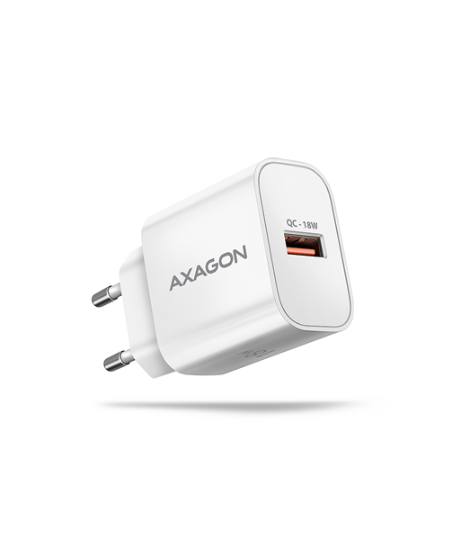 AXAGON ACU-QC18W Wall charger 18W, 1x port USB-A, QC3.0/AFC/Apple, white AXAGON ACU-QC18W Wall charger 18W, 1x port USB-A, QC3.0/AFC/Apple, white