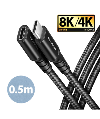AXAGON BUCM32-CF05AB extensions cable USB-C (M) -- USB-C (F), 0.5m, USB 20Gbps PD 240W 5A
