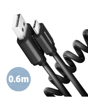 CABLE USB-C TO USB2.0 0.6M/TWISTER BLK BUCM-AM10TB AXAGON
