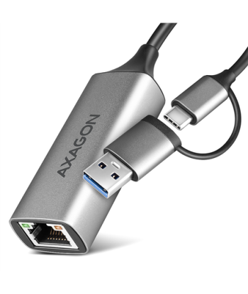 AXAGON ADE-TXCA USB-C + USB-A 3.2 Gen 1 - Gigabit Ethernet adapter, Asix AX88179