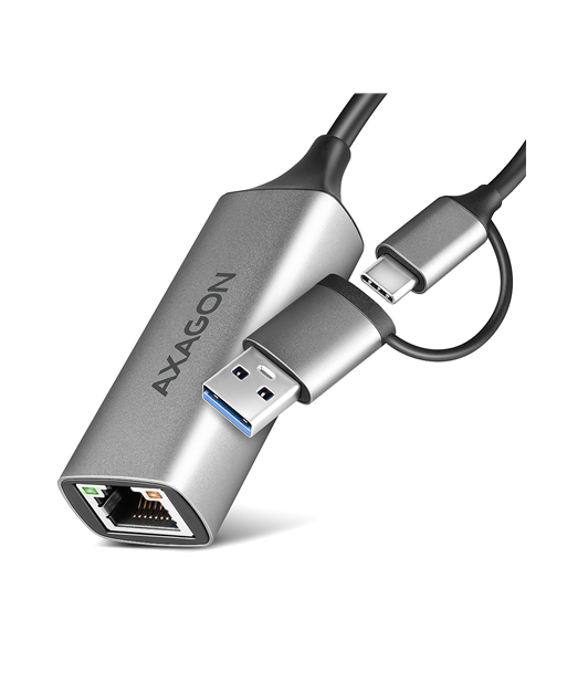 AXAGON ADE-TXCA USB-C + USB-A 3.2 Gen 1 - Gigabit Ethernet adapter, Asix AX88179