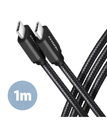 AXAGON BUCM3-CM10AB SPEED cable USB-C --USB-C, 1m, USB 3.2 Gen 1, PD 60W 3A, ALU, braid