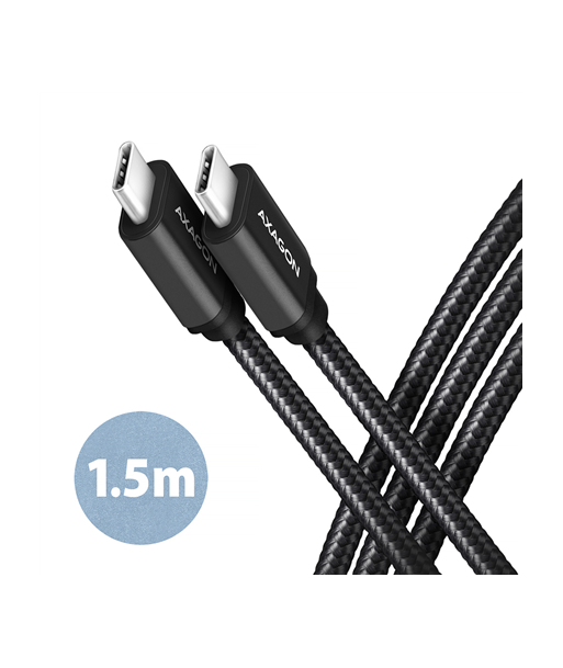 CABLE USB-C TO USB-C 1.5M 60W/BLACK BUCM3-CM15AB AXAGON