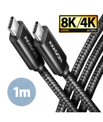 AXAGON BUCM432-CM10AB NewGEN+ cable USB-C -- USB-C, 1m, USB4 Gen 3×2, PD 100W, 8K HD, ALU