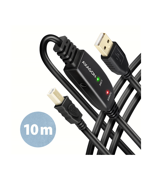 AXAGON ADR-210B USB 2.0 A-M -- B-M active connecting/repeater cable 10m