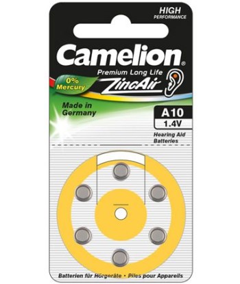 Camelion A10/DA10/ZL10, Zinc air cells, 6 pc(s)