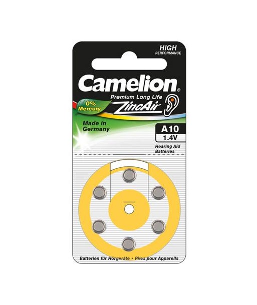 Camelion A10 Zinc Air Hearing Aid Batteries - 6 Pack Camelion A10 Zinc Air Hearing Aid Batteries - 6 Pack