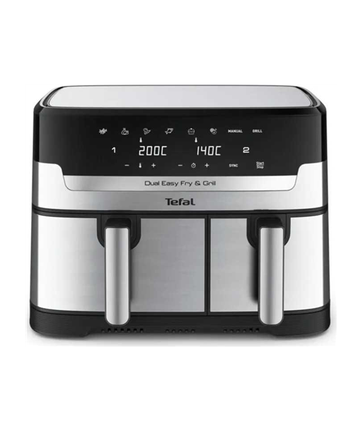 TEFAL Fryer, EY905D10, Capacity 5.2+3.1 L, Hot air technology, Stainless Steel/Black