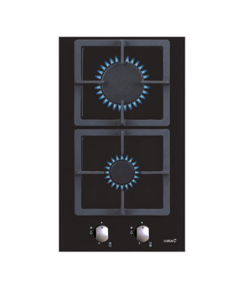 Варочная панель CATA, SCI 3002 BK, Gas on glass, Number of burners/cooking zones 2, Rotary knobs, Black