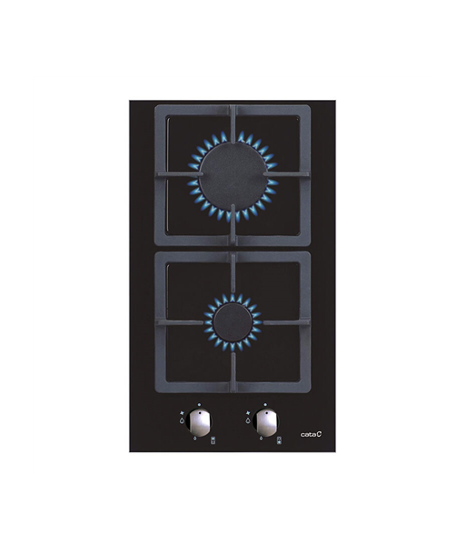 CATA, Hob, SCI 3002 BK, Gas on glass, Number of burners/cooking zones 2, Rotary knobs, Black