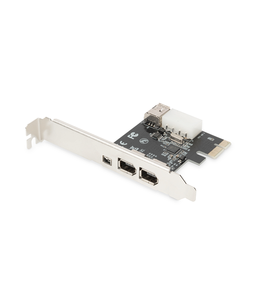 Digitus IEEE 1394a Interface Card, PCI express, 4 Port 1x ext. 1394mini, 2x ext./1x int. 1394a Ports DS-30201-5 Digitus IEEE 1394a Interface Card, PCI express, 4 Port 1x ext. 1394mini, 2x ext./1x int. 1394a Ports DS-30201-5