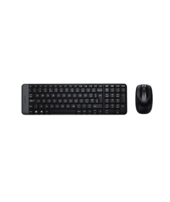 Logitech, Combo Wireless Keyboard and Mouse, MK220, Keyboard and Mouse, Wireless, Mouse included, US, Black, N/A
