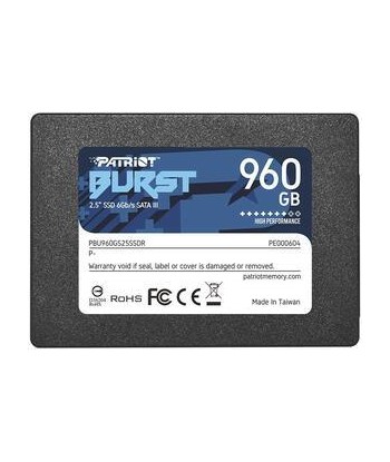 SSD PATRIOT Burst Elite 960GB SATA 3.0 3D NAND Write speed 320 MBytes/sec Read speed 450 MBytes/sec 2,5" TBW 400 TB