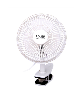 Adler, Fan with clip, AD 7317, Table Fan, White, Diameter 15 cm, Number of speeds 2, 30 W, No