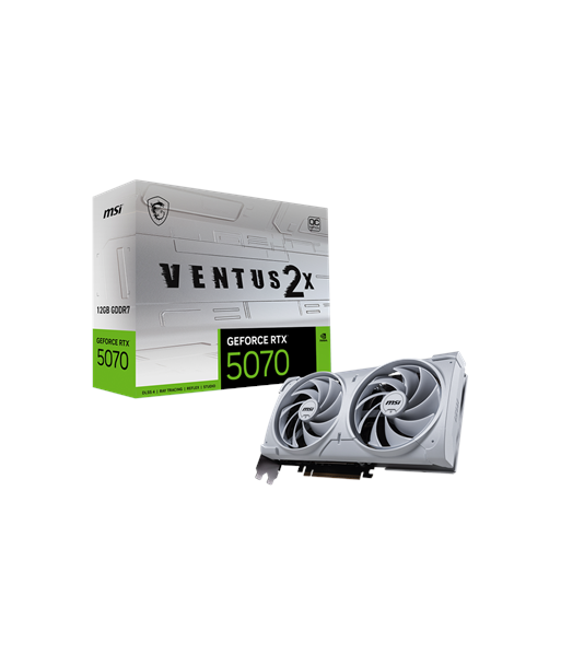 MSI GeForce RTX 5070 12G VENTUS 2X OC WHITE, NVIDIA, 12 GB, GeForce RTX 5070, GDDR7, HDMI ports quantity 1, PCI Express Gen 5 MSI GeForce RTX 5070 12G VENTUS 2X OC WHITE, NVIDIA, 12 GB, GeForce RTX 5070, GDDR7, HDMI ports quantity 1, PCI Express Gen 5