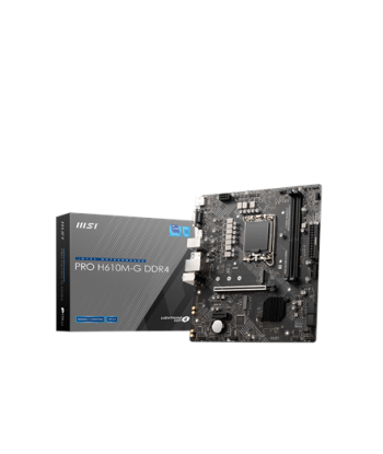 MSI, PRO H610M-G DDR4, Processor family Intel, Processor socket LGA1700, DDR4 DIMM, Memory slots 2, Supported hard disk drive