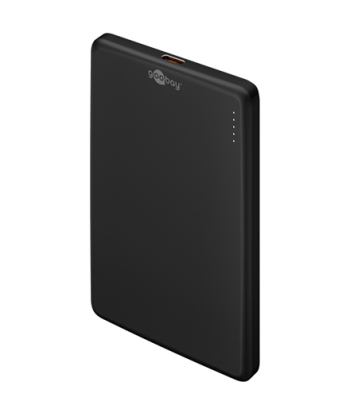 Goobay Magnetic Wireless Power Bank, 70182, 5000 mAh, USB-C, Black